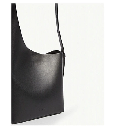 Shop Aesther Ekme Demi Lune Leather Bucket Bag In Black
