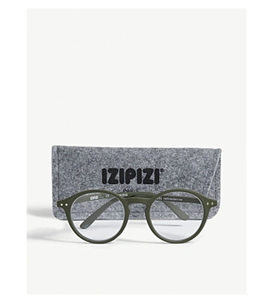 Izipizi Womens Letmesee #d Kaki Round-frame Reading Glasses +1.00