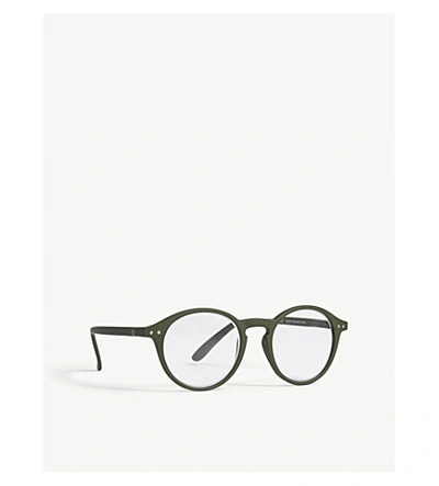Izipizi Womens Letmesee #d Kaki Round-frame Reading Glasses +1.00