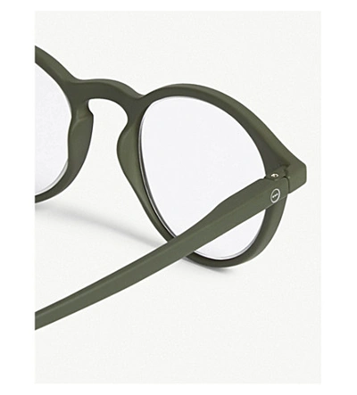 Izipizi Womens Letmesee #d Kaki Round-frame Reading Glasses +1.00