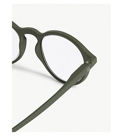 Shop Izipizi Letmesee #d Kaki Round-frame Reading Glasses +1.50