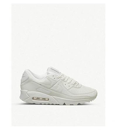 Shop Nike Air Max 90 Leather And Textile Low-top Trainers In Sail Sail Sail
