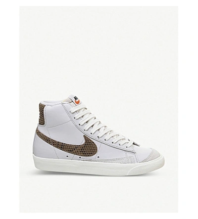 Shop Nike Blazer 77 Leather Trainers In Reptile Bronze Sail