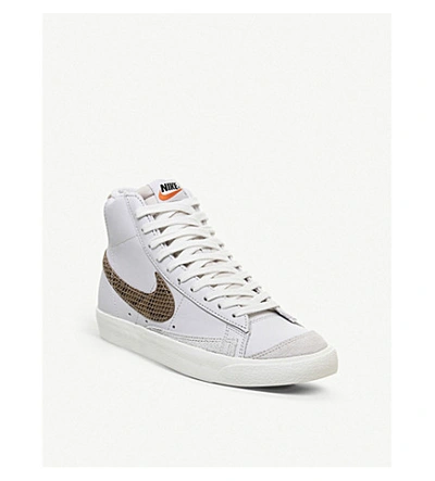 Shop Nike Blazer 77 Leather Trainers In Reptile Bronze Sail