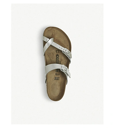 Shop Birkenstock Mayari Criss-cross Metallic Sandals In Silver