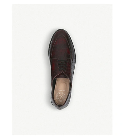 Shop Kg Kurt Geiger Mali Leather Loafers In Red/dark