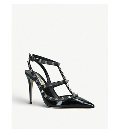 Shop Valentino Rockstud 100 Patent Courts In Black