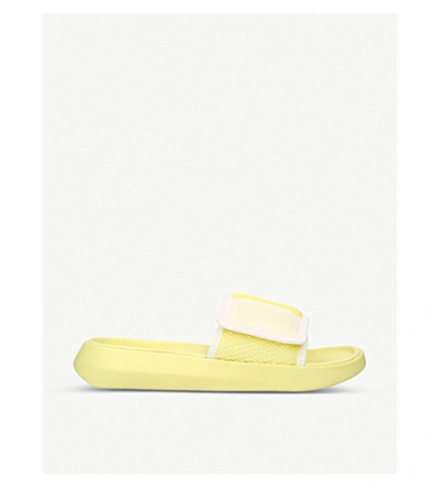 Shop Ugg La Slide Logo-print Woven Sliders In Yellow