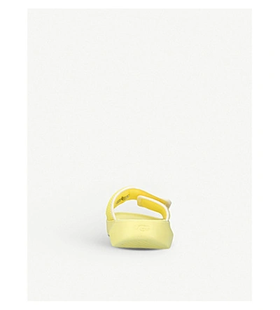 Shop Ugg La Slide Logo-print Woven Sliders In Yellow