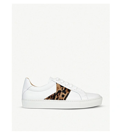 Shop Lk Bennett Womens Whi-natural Alivia Leopard-print Leather Trainers 3