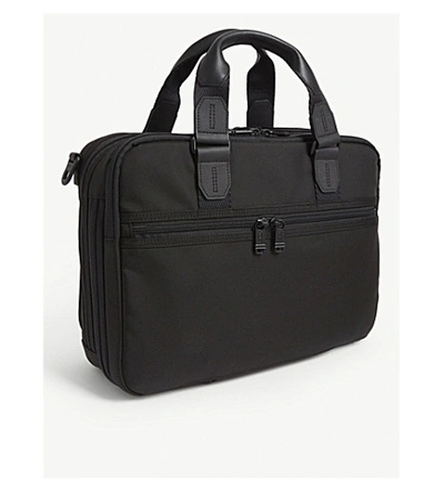 Shop Tumi Albany Slim Commuter Leather And Fabric Brief Bag In Black