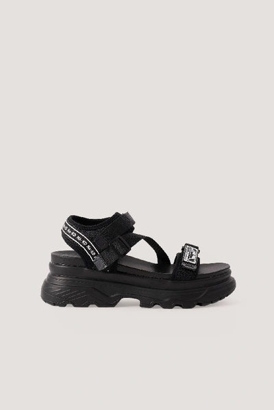 Shop Na-kd Chunky Velcro Sandals - Black
