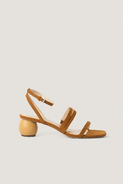 Shop Na-kd Wooden Heel Sandals - Brown