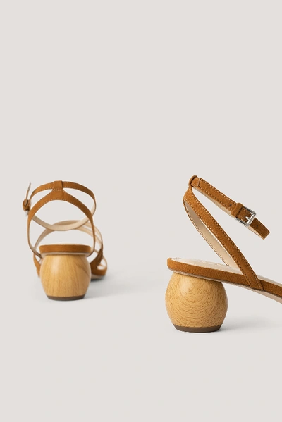 Shop Na-kd Wooden Heel Sandals - Brown