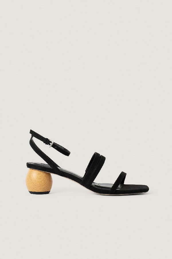 Na-kd Wooden Heel Sandals - Black | ModeSens