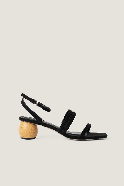 Shop Na-kd Wooden Heel Sandals - Black