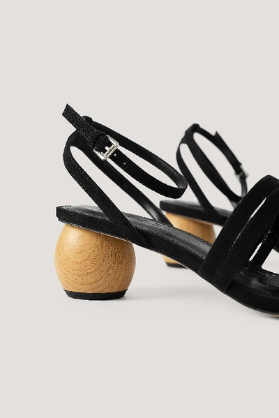 Shop Na-kd Wooden Heel Sandals - Black