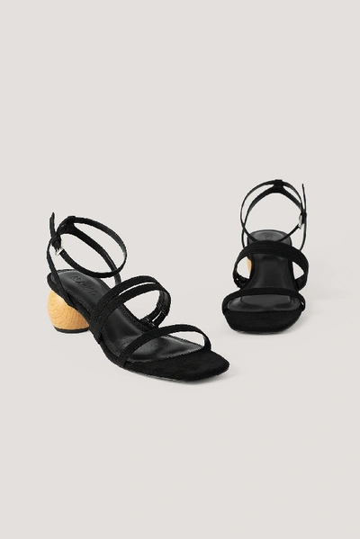 Shop Na-kd Wooden Heel Sandals - Black