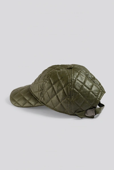 Shop Na-kd Quilted Baseball Cap - Green In Dark Green