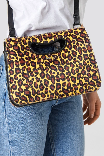 Shop Na-kd Leopard Mini Tote Cut-out Handle - Yellow