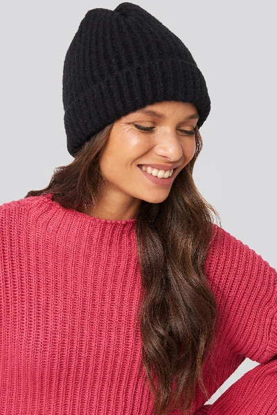 Shop Na-kd Soft Knitted Hat - Black