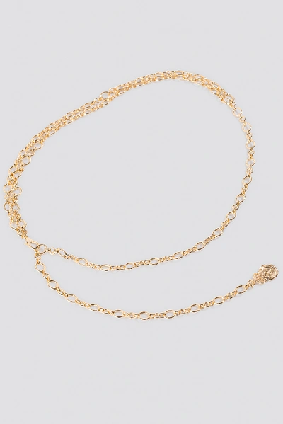 Shop Na-kd Hammered Pendant Chain Belt - Gold