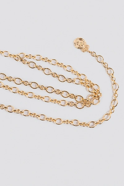 Shop Na-kd Hammered Pendant Chain Belt - Gold