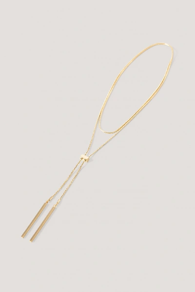 Shop Na-kd Thin Long Drop Chain Necklace - Gold