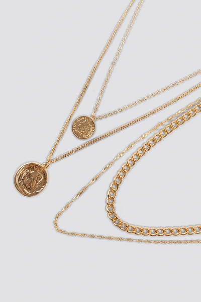 Shop Na-kd Layered Coin And Chain Necklaces - Gold