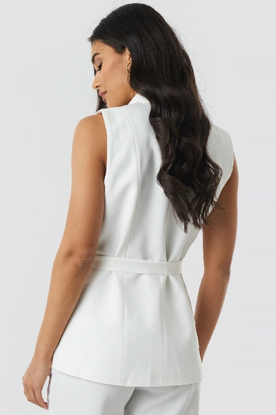 Shop Trendyol Belt Detailed Waistcoat White