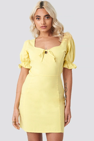 Shop Afj X Na-kd Sweetheart Mini Dress - Yellow