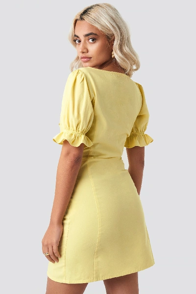 Shop Afj X Na-kd Sweetheart Mini Dress - Yellow