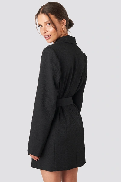 Shop Tina Maria X Na-kd Oversized O-belted Blazer Dress - Black