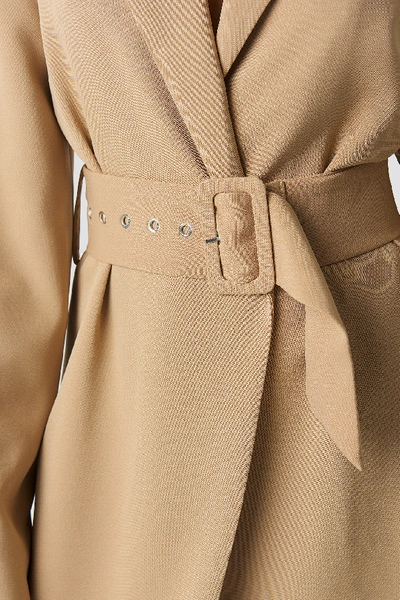 Shop Na-kd Wide Sleeve Belted Blazer Dress - Beige