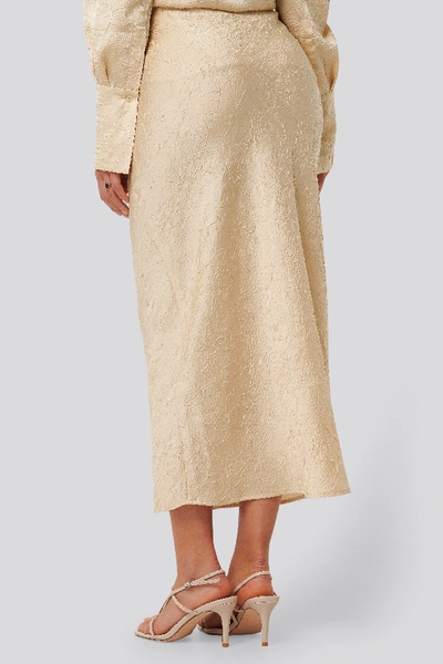 Shop Na-kd Classic Satin Wrinkle Skirt - Beige