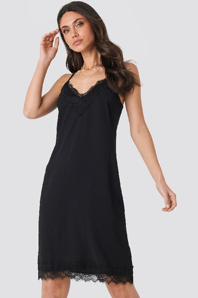 Shop Na-kd Lace Detail Slip Dress - Black