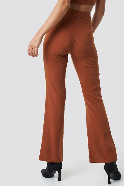 Shop Na-kd High Waist Bootcut Suit Pants - Orange In Rust