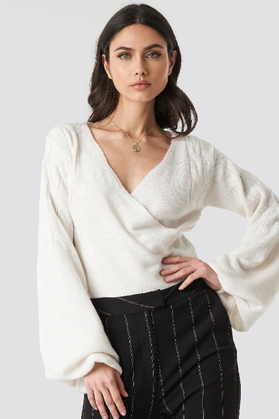 Shop Trendyol Double Breasted Knitted Sweater - White In Ecru