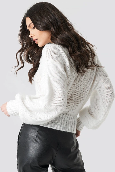 Shop Na-kd Wide Rib Short Knitted Sweater - White