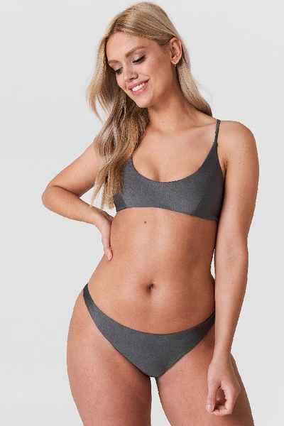 Shop Fayt Blake Bikini Top - Grey In Dark Grey