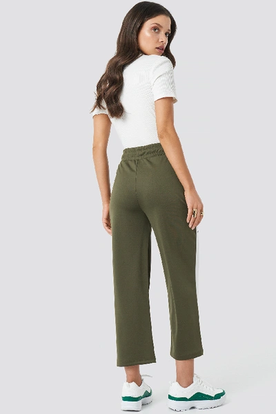 Shop Astrid Olsen X Na-kd Side Stripe Pants - Green In Olive
