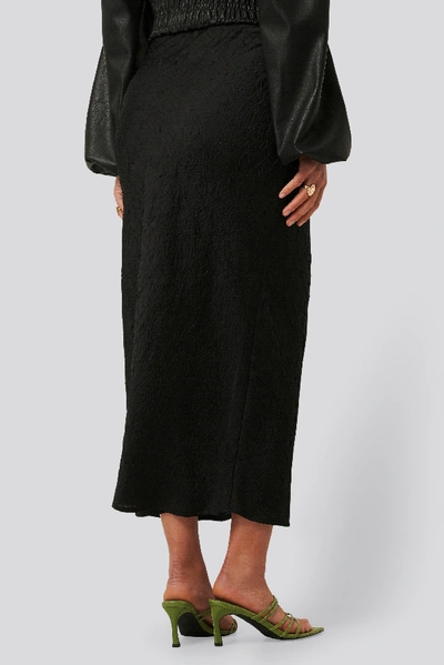 Shop Na-kd Classic Satin Wrinkle Skirt - Black