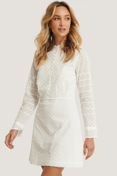 Shop Na-kd Dobby Cotton Mini Dress - White