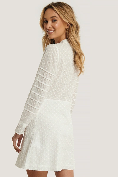 Shop Na-kd Dobby Cotton Mini Dress - White