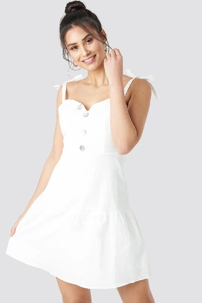 Shop Trendyol Button Detailed Mini Dress - White