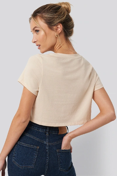 Shop Pamela X Na-kd Recycled Raw Hem Cropped T-shirt - Beige