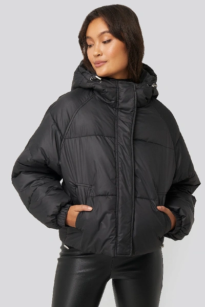 Shop Na-kd Padded Hood Short Jacket Black