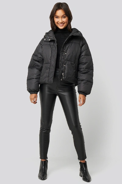 Shop Na-kd Padded Hood Short Jacket Black
