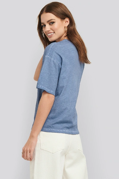 Shop Na-kd Washed Out Tee - Blue In Stone Blue