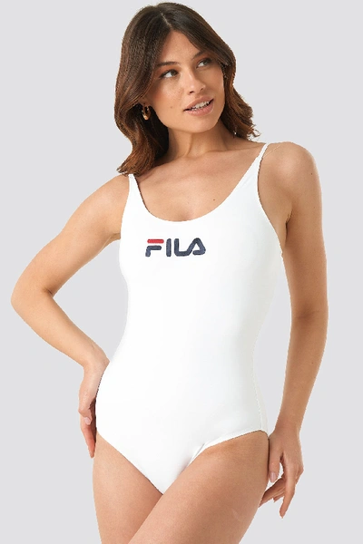 Shop Fila Saidi Bathing Suit White In Bright White